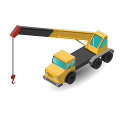 Isometric industrial crane for construction.