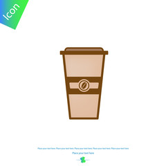Paper coffee cup vector icon