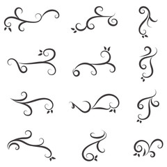 Naklejka premium vector illustration set of border calligraphic and dividers decorative