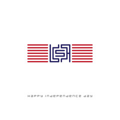 United States independence day greeting card. Fourth of July typographic design. Vector.
