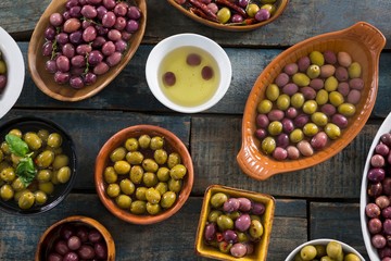 Pickled olives in bowl