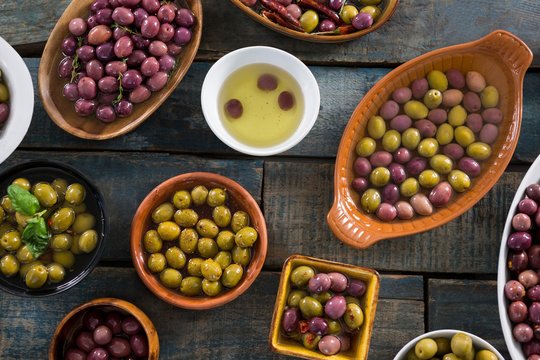 Pickled olives in bowl