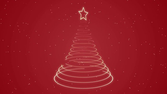 Glowing christmas tree motion background loop