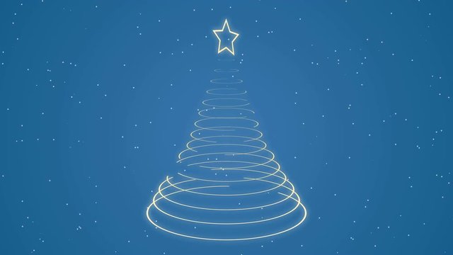 Glowing christmas tree motion background loop