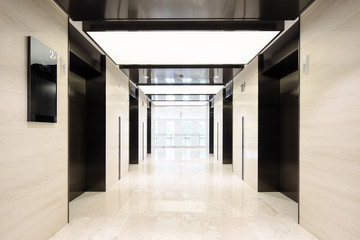 interior of modern elevator lobby © zhu difeng