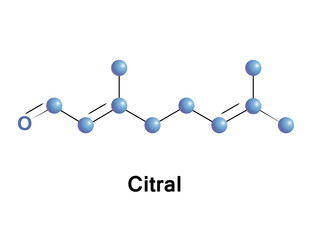 Citral, or lemonal, is either a pair
