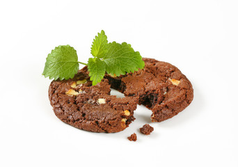 Chocolate nut fudge cookie