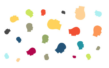 Viele bunte Gesichter - Köpfe