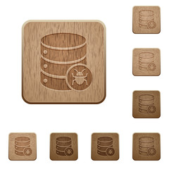 Database bug wooden buttons