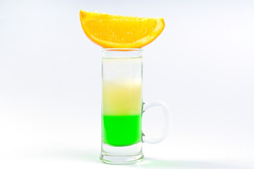 cocktail set on a white with fresh summer fruits