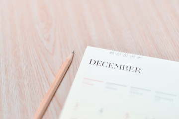 Blurred calendar in clear tone.