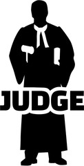 Judge silhouette with job title