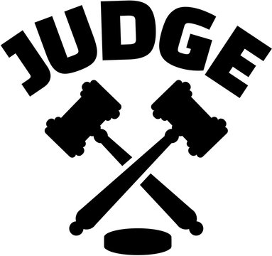 Judge with crossed gavels