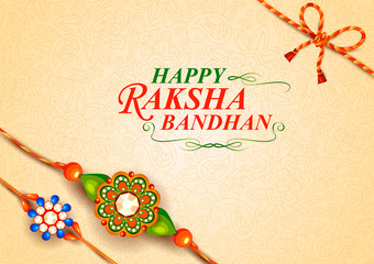 Fototapeta na wymiar Decorated rakhi for Indian festival Raksha Bandhan