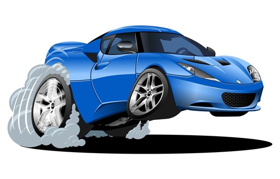 Cartoon sport car isolated on white background. Available EPS-10 vector format separated by groups and layers for easy edit