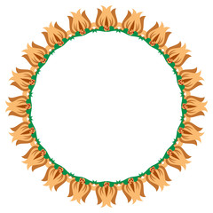 Decorative frame with abstract flowers. Vector clip art.