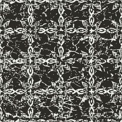 Vintage ornamental seamless textured pattern with grunge scratched effect . Element for design.