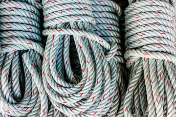 A Pile of Coiled White Rope