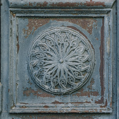 Old Scuffed Rosace With Cracked Paint