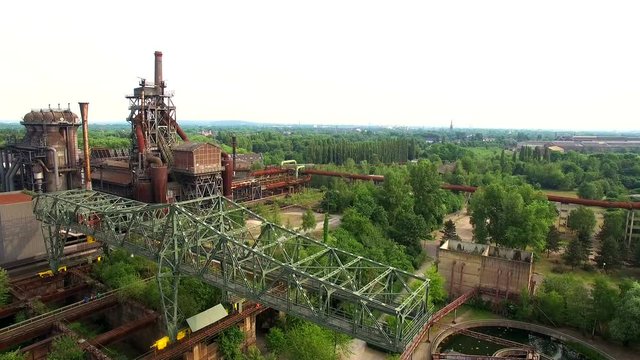 GERMANY AERIAL, Landschaftspark Duisburg. Great to leave the factory with a bird's eye