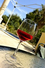 la copa de vino rosado