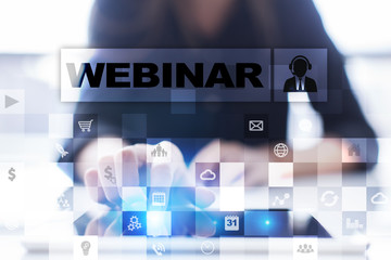 Webinar. E-Learning, Online Education concept. Personal development.