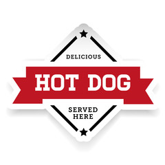 Hot Dog vintage stamp sticker