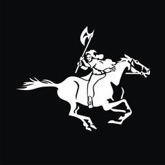 Warrior-rider with an ax