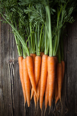 Carrot on wooden table