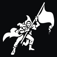 warrior with a flag