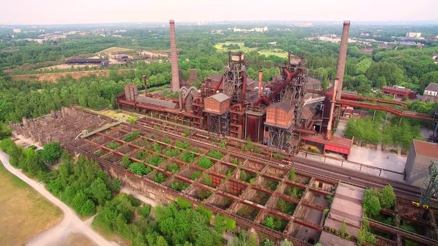 GERMANY AERIAL, Landschaftspark Duisburg. Great to leave the factory with a bird's eye