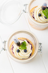 Cake in glass jar