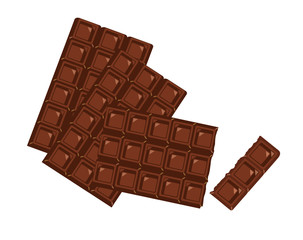Chocolate bars isolated
