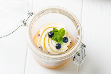 Cake in glass jar