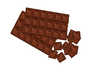 Milky chocolate with pieces at the side