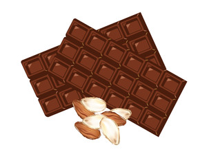 Bars of Chocolate with almonds