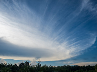 blue sky with the cloud like UFO