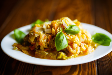 Stewed cabbage with carrots