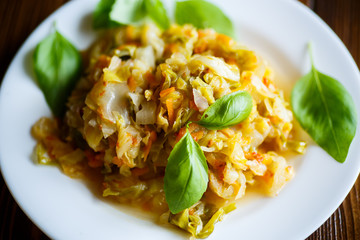 Stewed cabbage with carrots