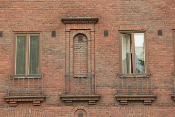Brick wall with windows