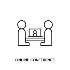 Online Conference vector icon, video call symbol. Modern, simple flat vector illustration for web site or mobile app