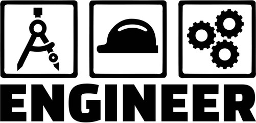 Engineer with icons