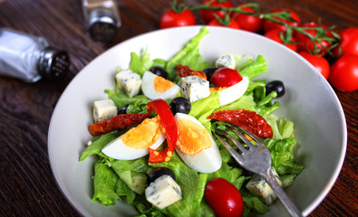 Nice salad served in the restaurant