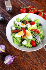 Nice salad served in the restaurant