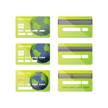 vector credit card icon set isolated