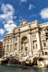 Fototapeta na wymiar Trevi Fountain (Fontana di Trevi) in Rome, Italy. Trevi is most famous fountain of Rome