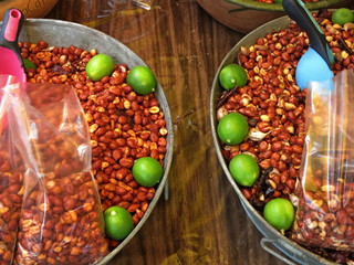 Snacks - peanuts are sold on a market