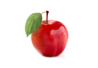Red apple on white background.
