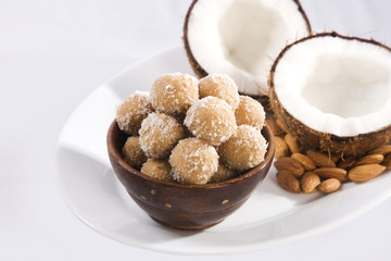Indian sweets dryfruit and cocnut ladoo
