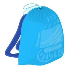 Sport backpack icon, cartoon style